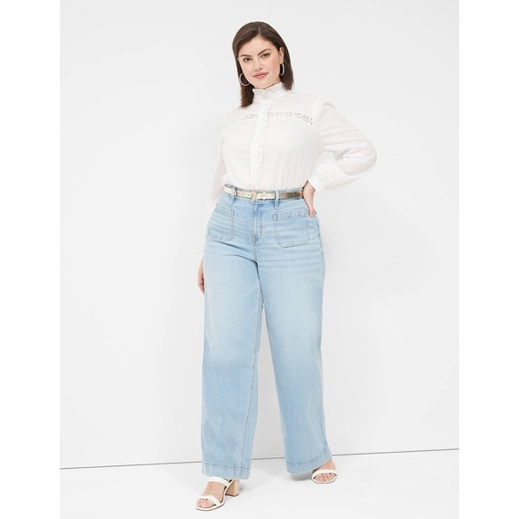 Lane Bryant Cottagcore Croquette Romantic Feminine White Blouse 22/24 - Picture 3 of 8